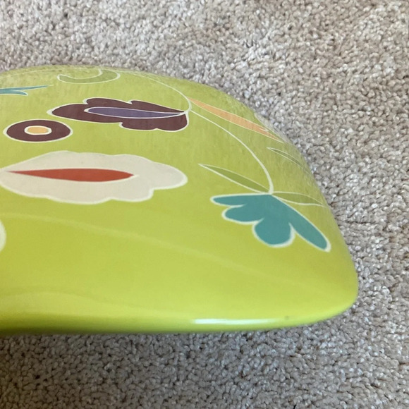 Toyo Next by Jill Rosenwald Art Deco Vase 70s Green‎ Floral Print MCM Abstract - Picture 11 of 17